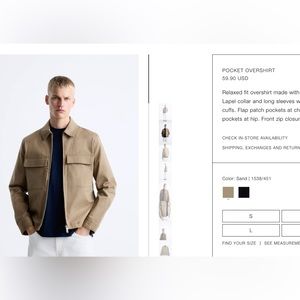 Zara Pleated pocket over shirt